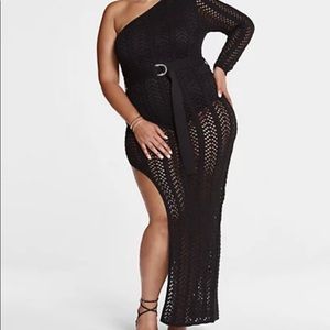 Mesh crochet maxi dress